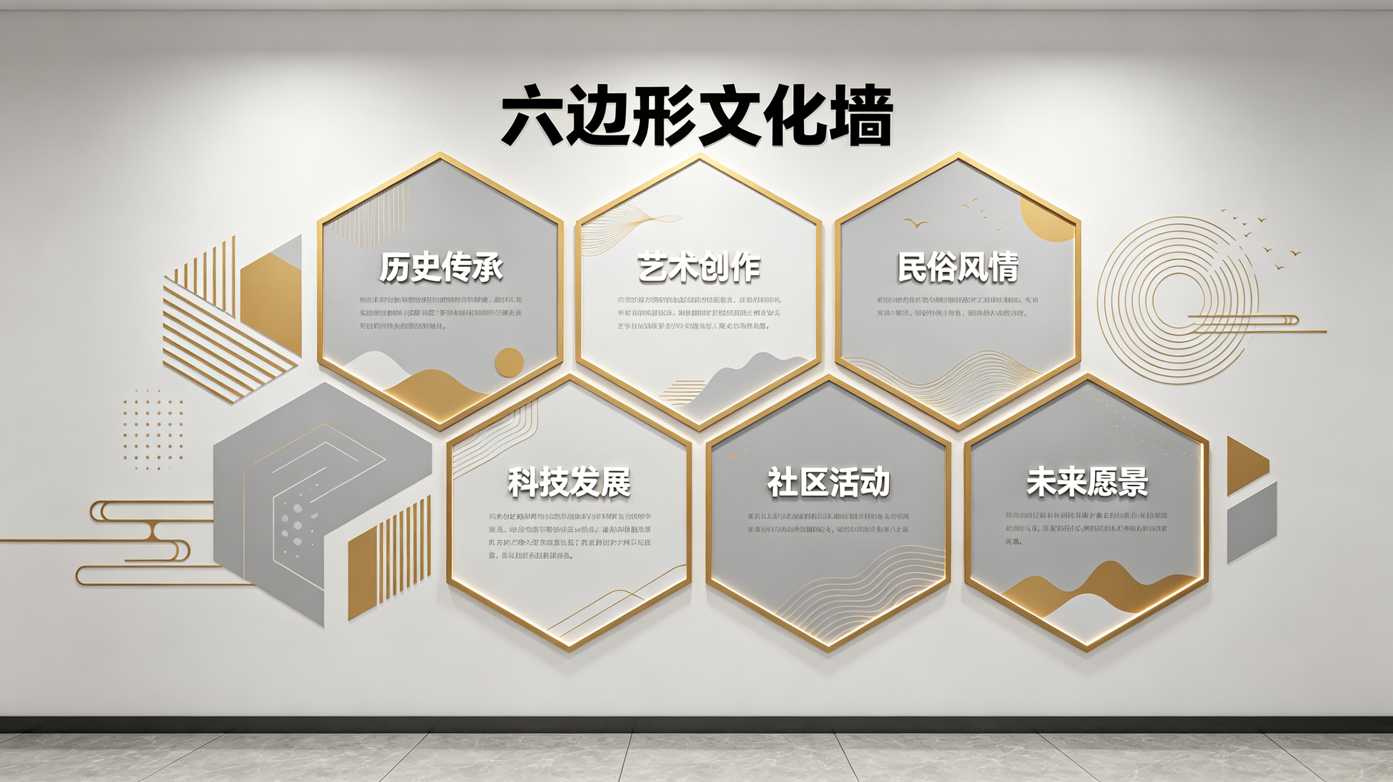 石阡企业文化墙 | 六边形信息美学
